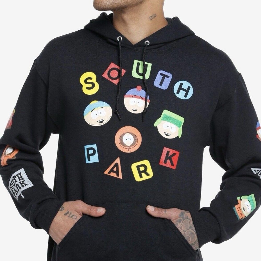 South Park Floating Heads Hoodie Hooded Sweatshirt Mens MEDIUM New